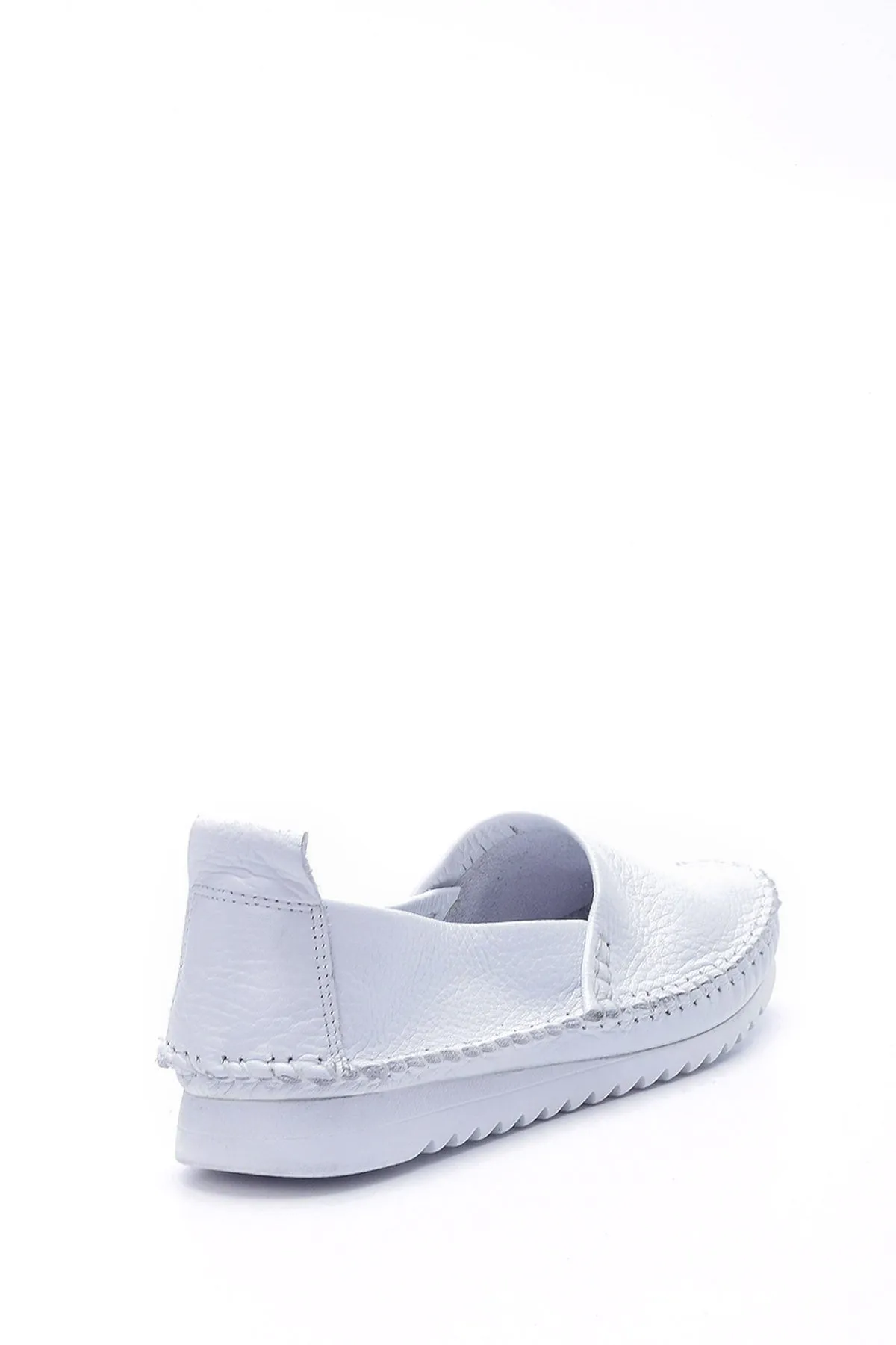 Kadın Dikiş Detaylı Deri Loafer