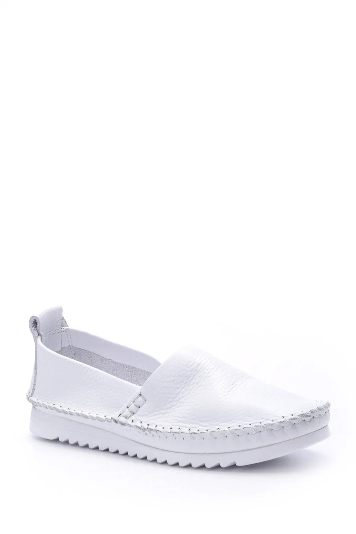 Kadın Dikiş Detaylı Deri Loafer