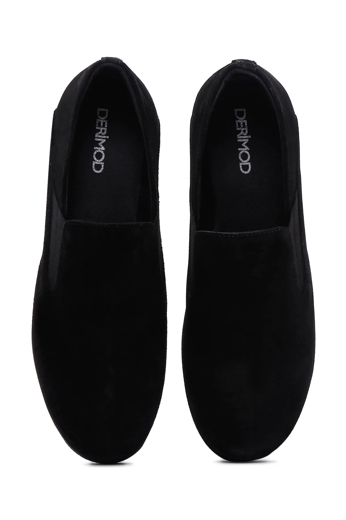 Kadın Siyah Deri Comfort Dolgu Topuklu Loafer