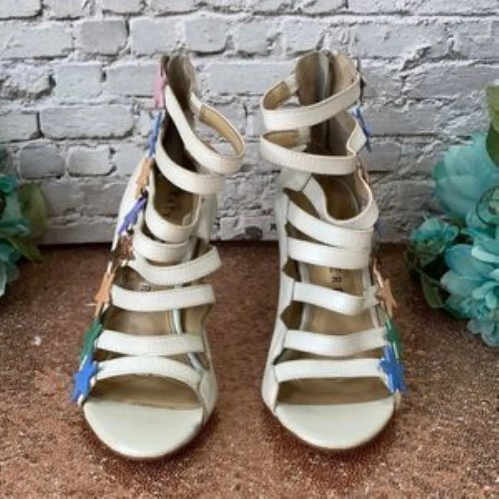 Katy Perry White Stella Star Studded Sandals 10