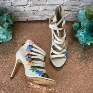 Katy Perry White Stella Star Studded Sandals 10