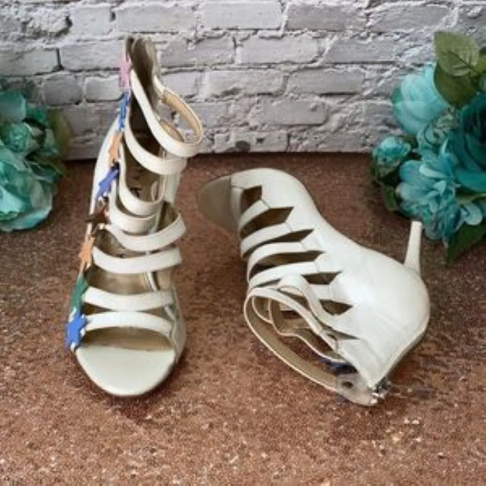Katy Perry White Stella Star Studded Sandals 10
