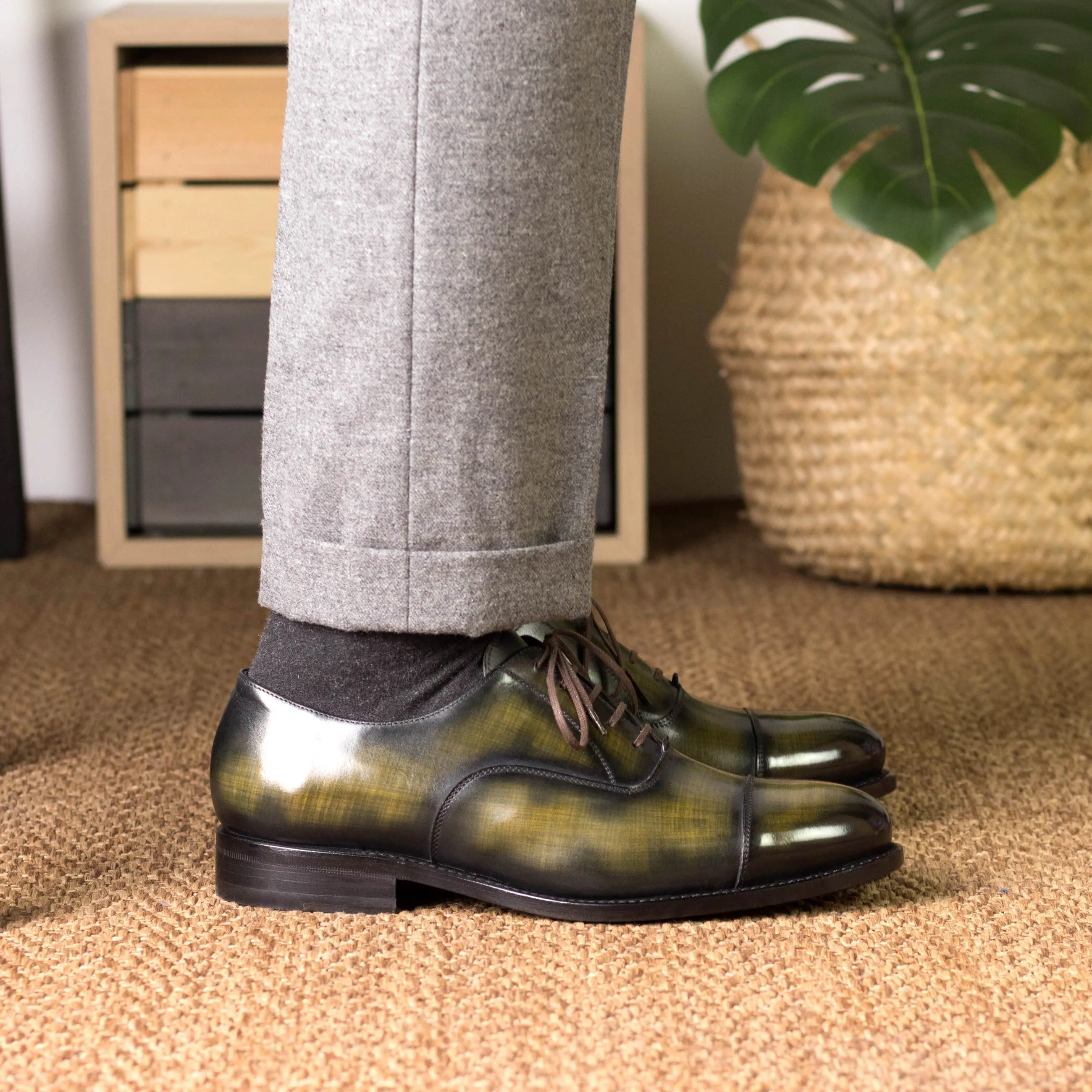 Leather Oxford Zurigo │ Khaki Patina