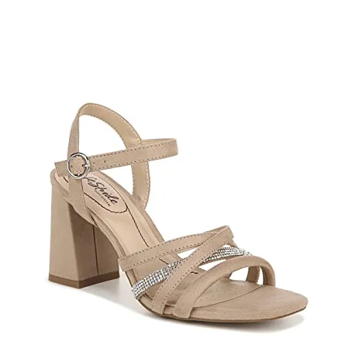 LifeStride Womens Belle Block Heel Strappy Dress Sandals Dover Beige 10 M