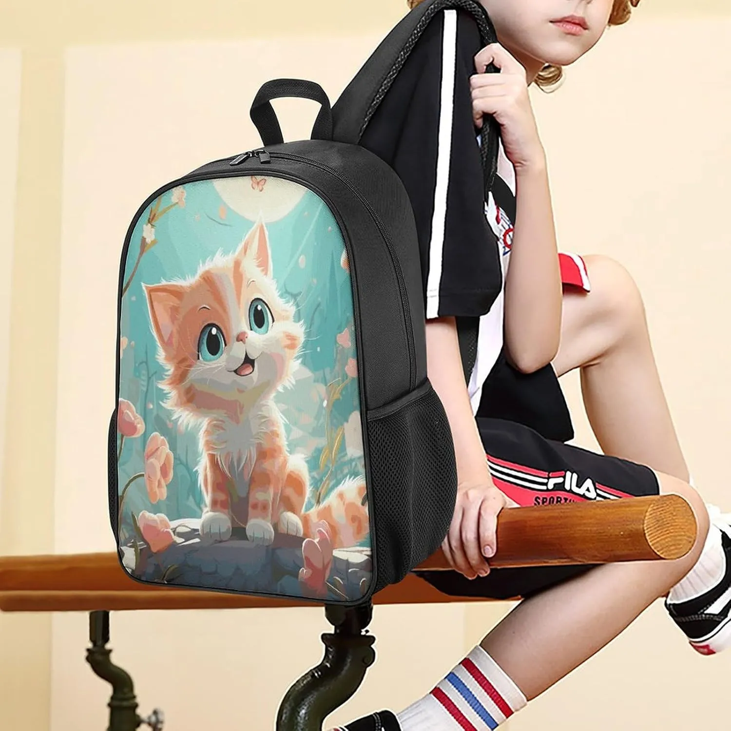 Lightweight Backpacks Cute Travel Bag Durable Cute Cats Printing Small Travel Backpack For Women & Men
