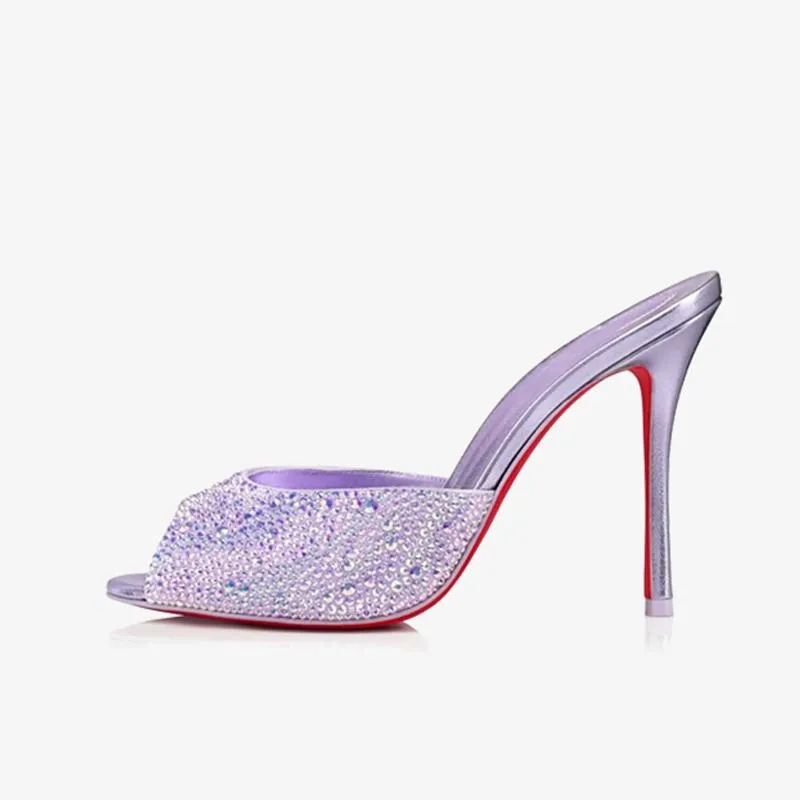 Lilac Smoke Suede Strass Pump