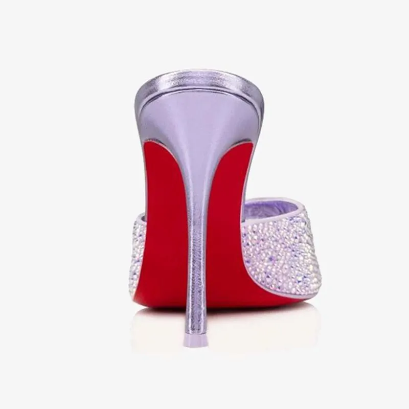 Lilac Smoke Suede Strass Pump