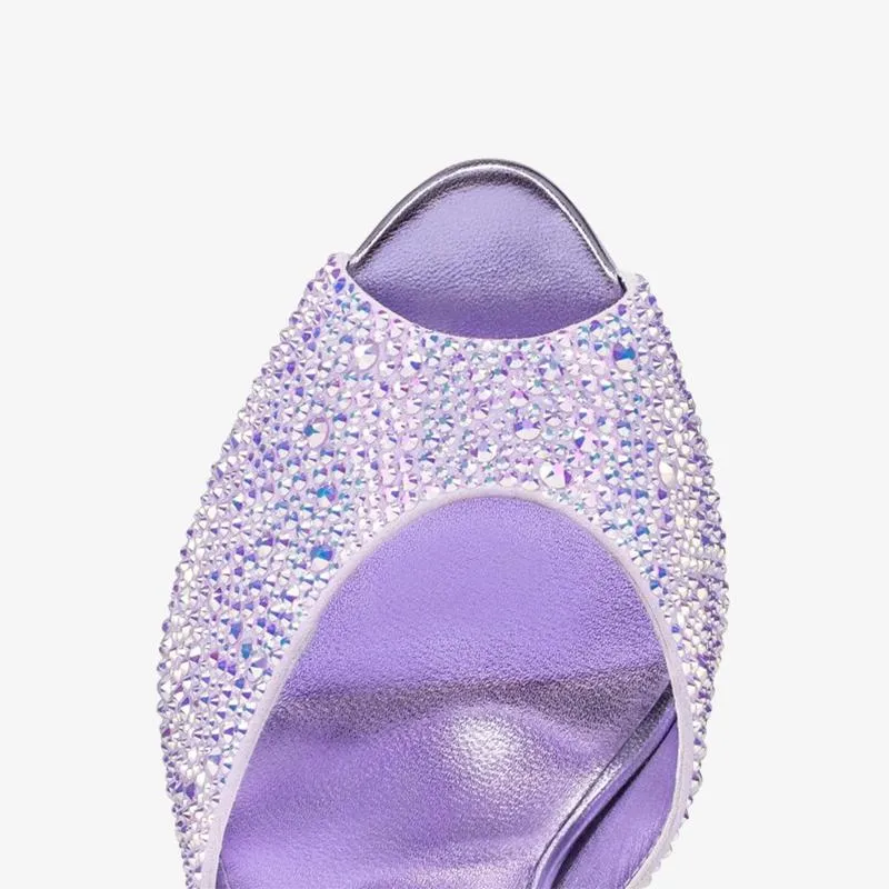 Lilac Smoke Suede Strass Pump