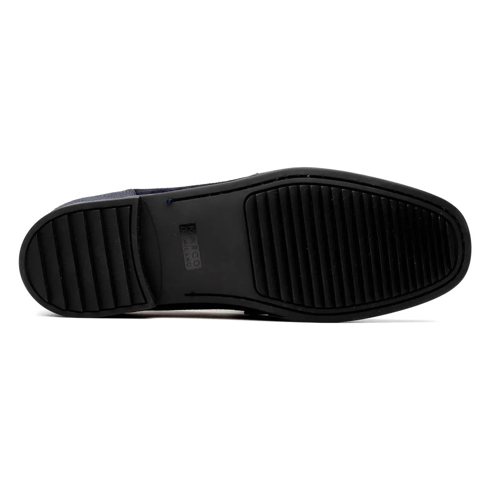 Marco Di Milano Navy Hugo Sueded Ostrich Leg Bit Loafers
