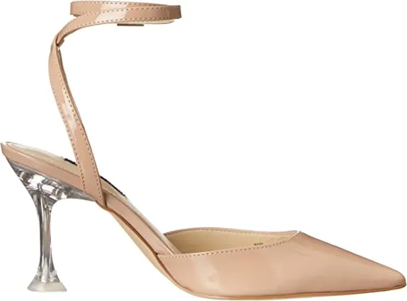 Medium Holiday savings Toe Heel Client satisfaction Harlowe Pumps Strap Nine Pointy West Leather Ankle Spool Natural