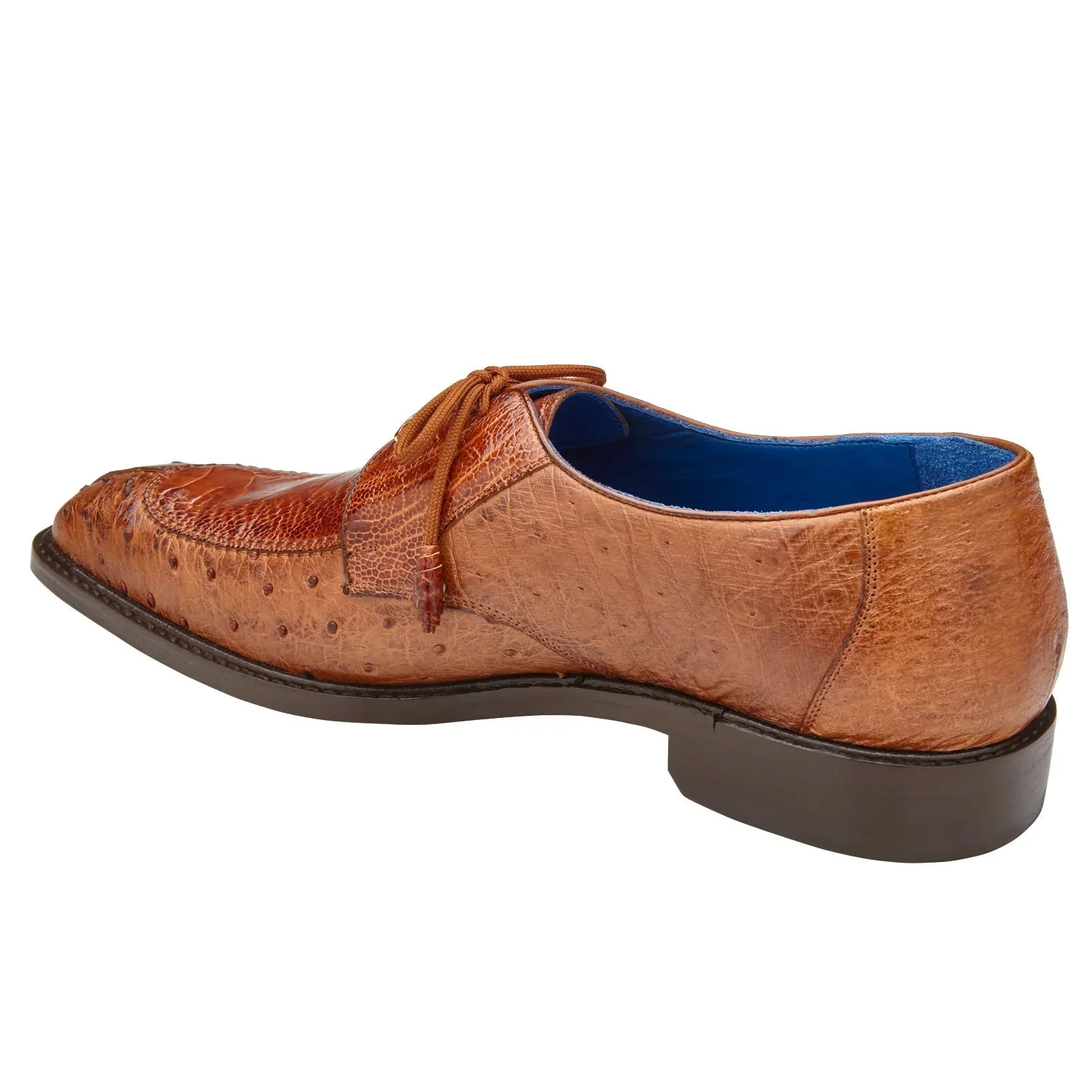 Men's Belvedere Bolero Ostrich Moc Toe Dress Shoe in Camel