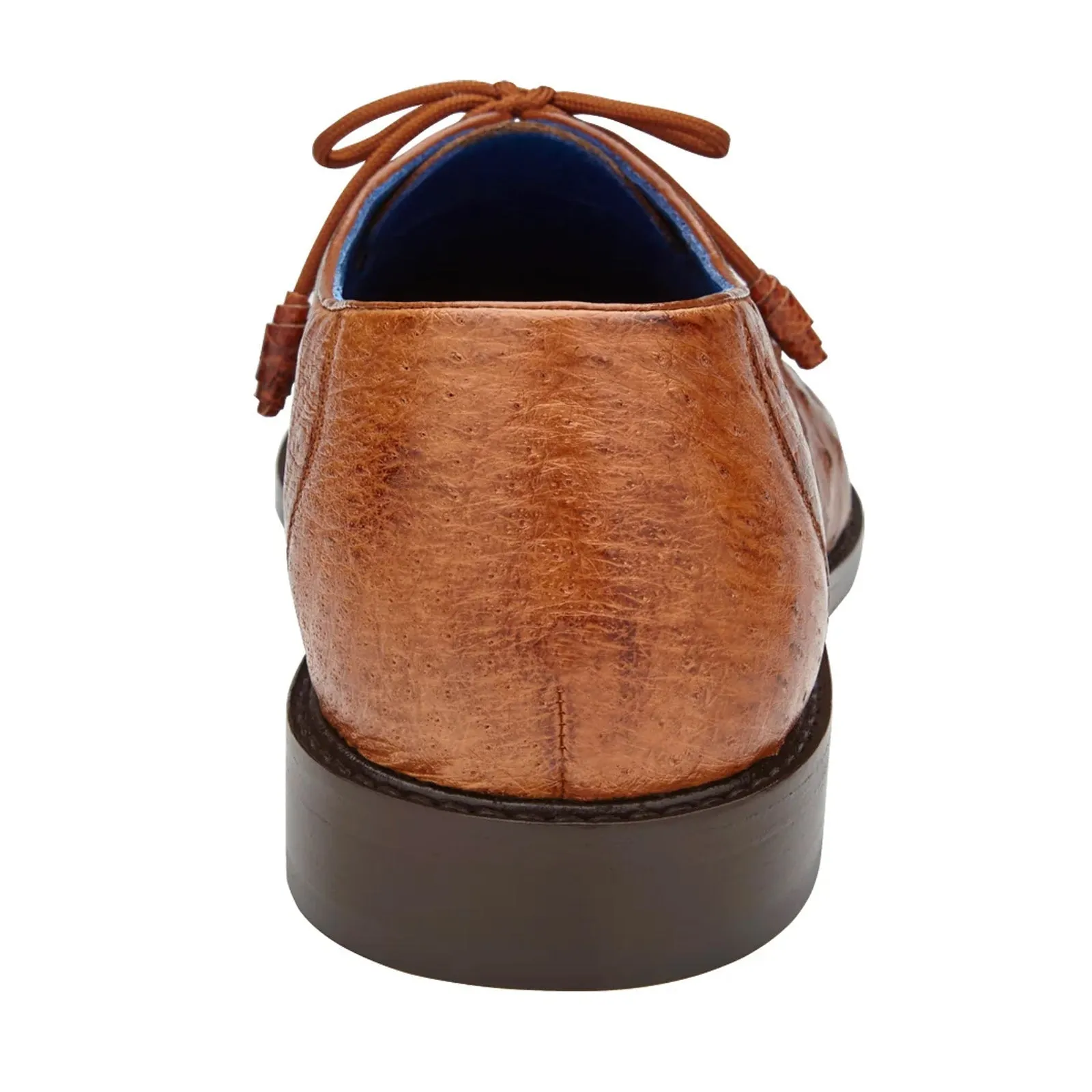 Men's Belvedere Bolero Ostrich Moc Toe Dress Shoe in Camel