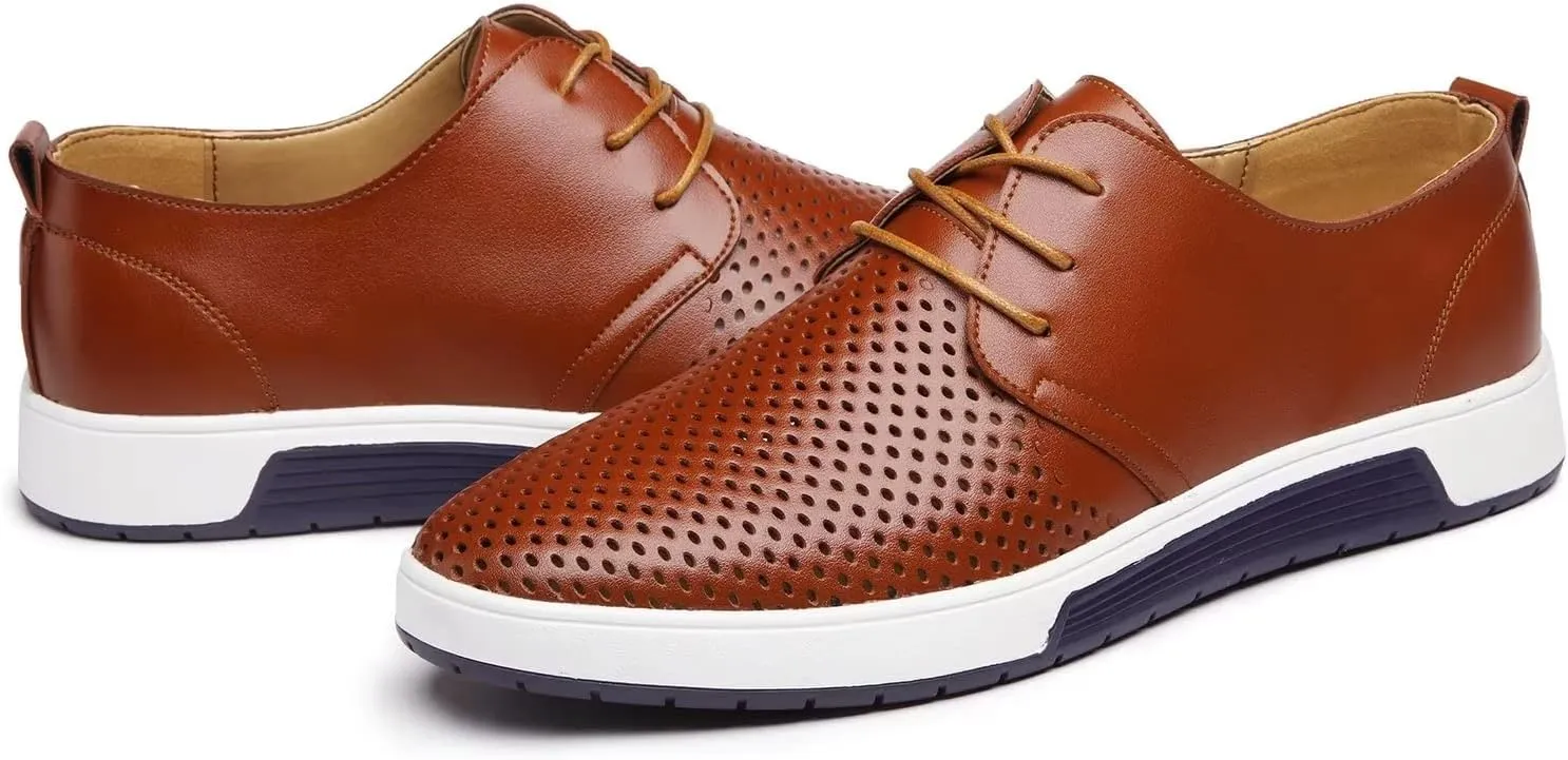 Men's Casual Oxford Shoes Lace-up Dress Shoes Comfortable Fashion Sneakers