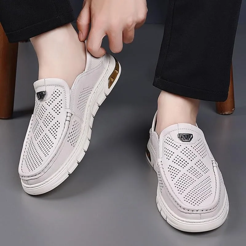 Men's Formal Business Mesh Slip-On Shoes Men Office Wedding Breathable Modern Loafers