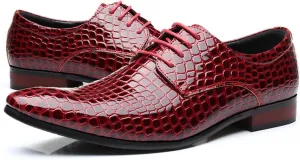 Men's Patterned Pointed Tie Up Business Formal Leather Shoes Classic and Fashionable Oxford Patent Leather Dress Leather Shoes