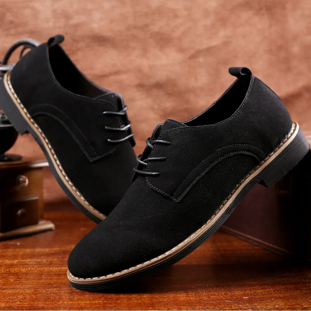 Men's Suede Dress Shoes Casual Lace Up Oxfords Shoes