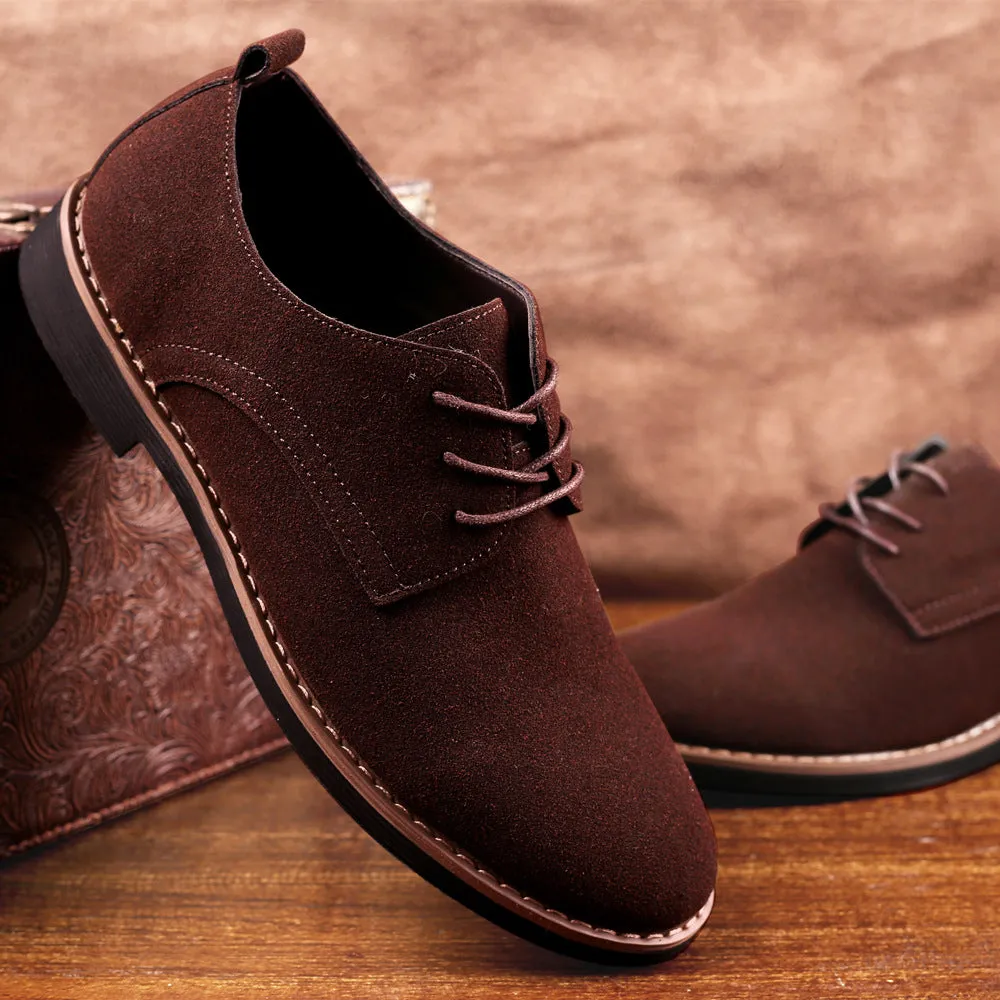 Men's Suede Dress Shoes Casual Lace Up Oxfords Shoes
