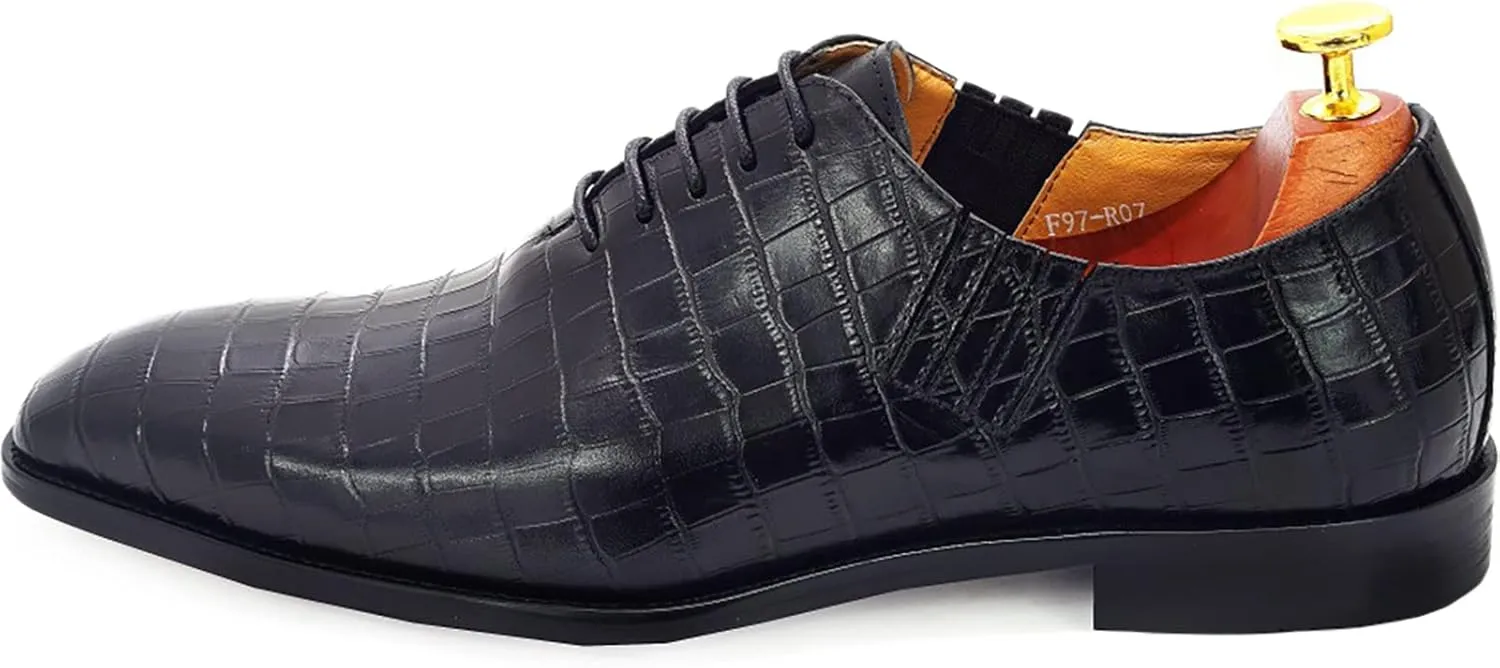 Mens Wedding Party Brogues Derbys Formal Dress Retro Oxfords Work Uniform Wingtip Leather Lace-ups,Black-47