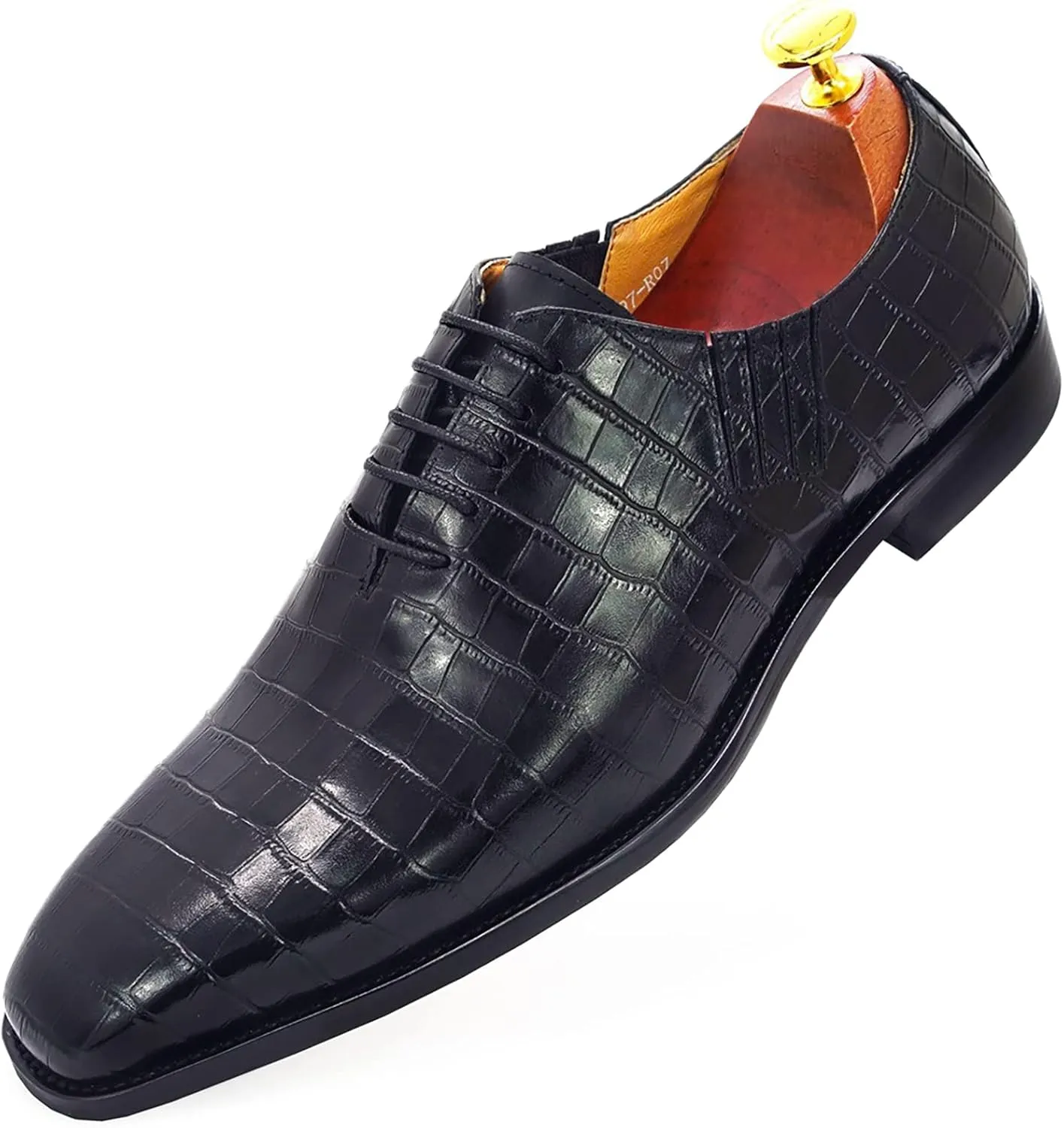 Mens Wedding Party Brogues Derbys Formal Dress Retro Oxfords Work Uniform Wingtip Leather Lace-ups,Black-47