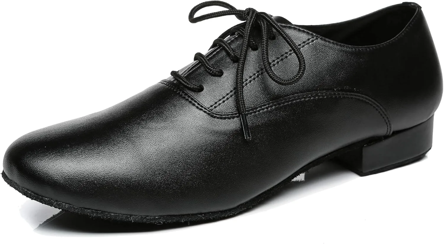 Minishion Dancing Shoes for Men 1" Standard Heel Leather Ballroom Dance Shoes