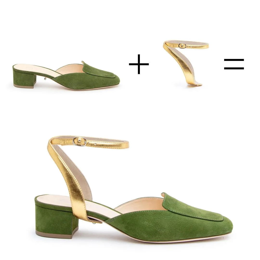 Moss Loafer   Gold Marilyn Strap