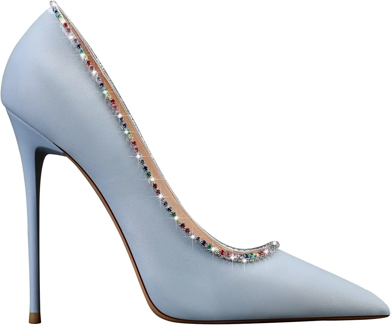 MSONLYDN Stiletto High Heels Pumps Leather for Women Pump High Heels Comfortable Women Pointed Toe for Prom 4.72 inch