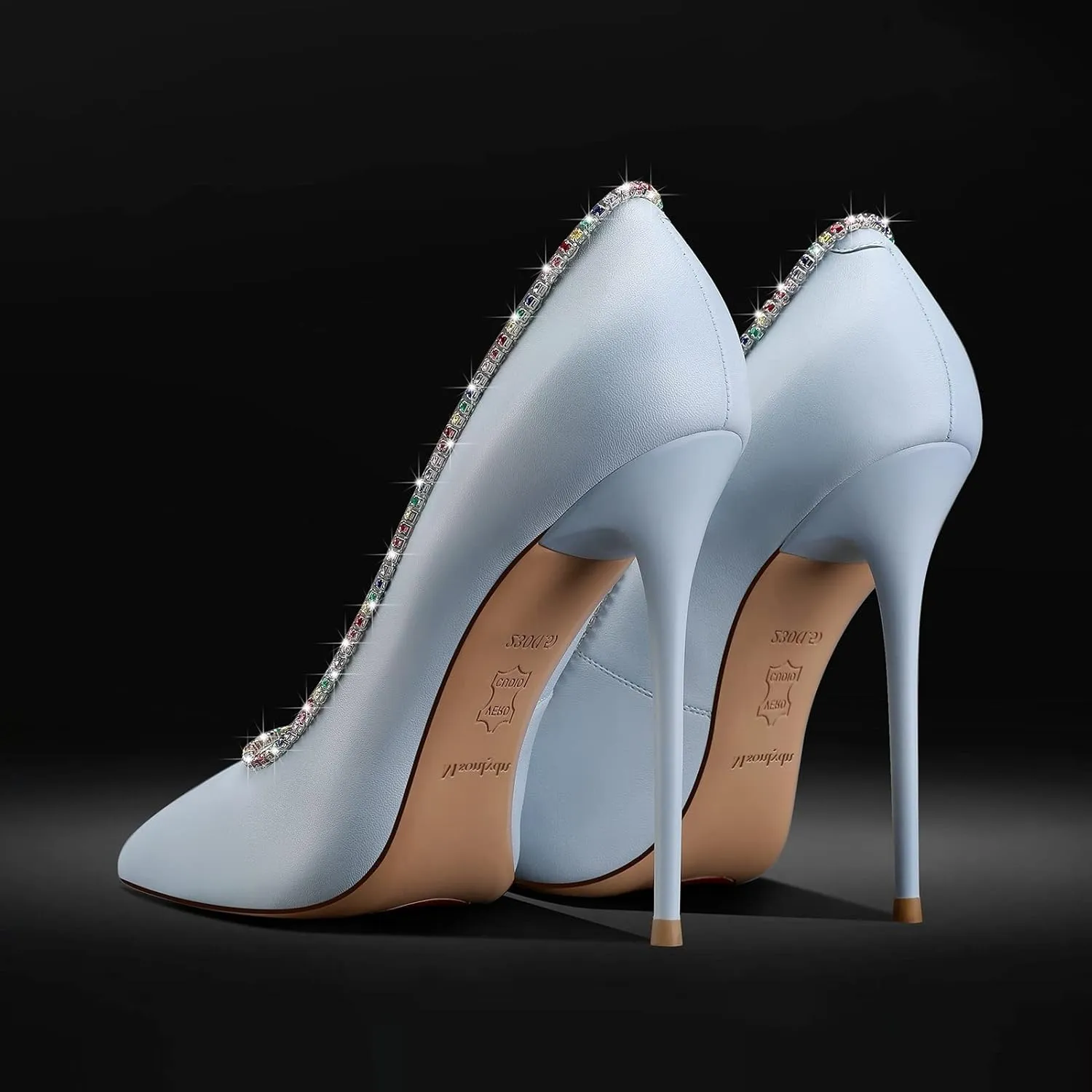 MSONLYDN Stiletto High Heels Pumps Leather for Women Pump High Heels Comfortable Women Pointed Toe for Prom 4.72 inch