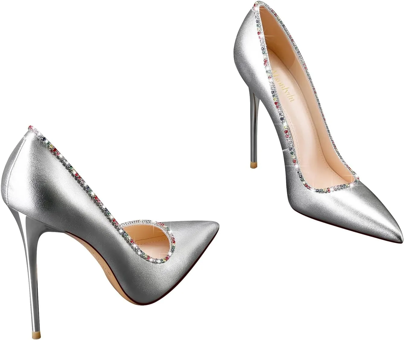 MSONLYDN Stiletto High Heels Pumps Leather for Women Pump High Heels Comfortable Women Pointed Toe for Prom 4.72 inch