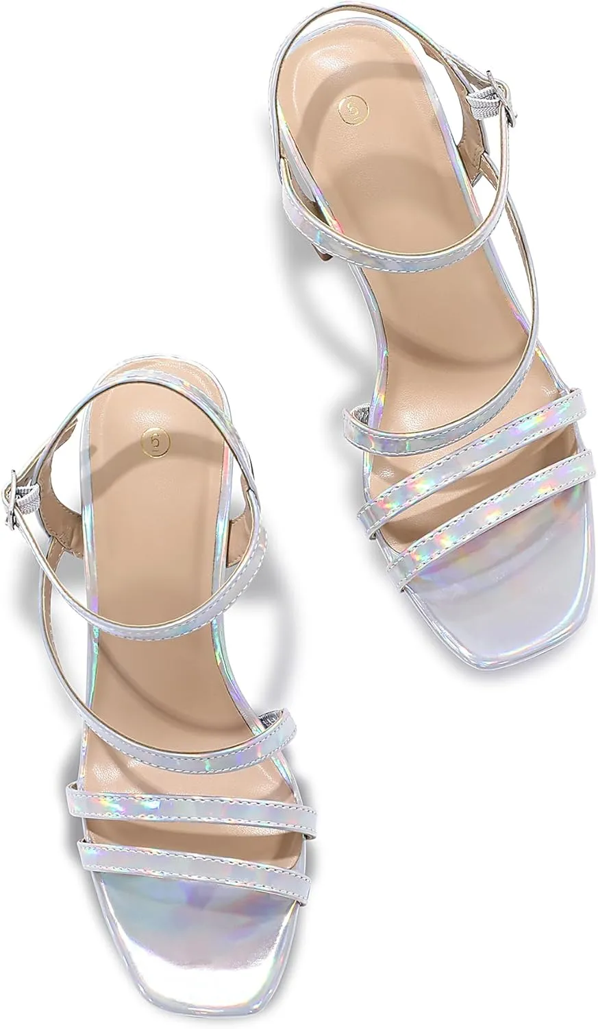 mysoft Women's Strappy Low Chunky Block Heel Sandals Open Toe Dress Shoes