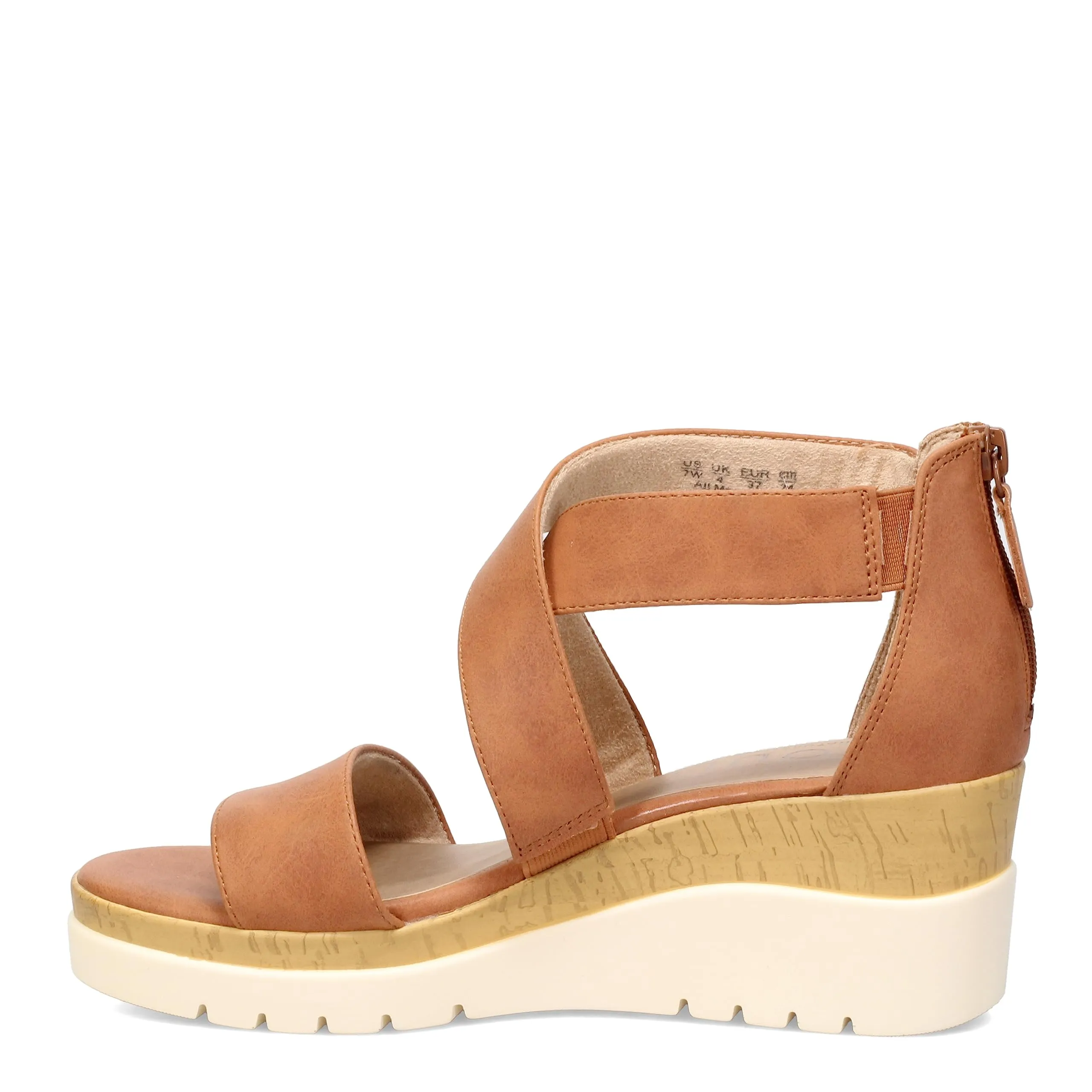 Naturalizer SOUL Women's Goodtimes Crisscross Strappy Wedge Sandal Toffee Brown Smooth 8M