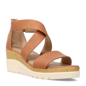 Naturalizer SOUL Women's Goodtimes Crisscross Strappy Wedge Sandal Toffee Brown Smooth 8M