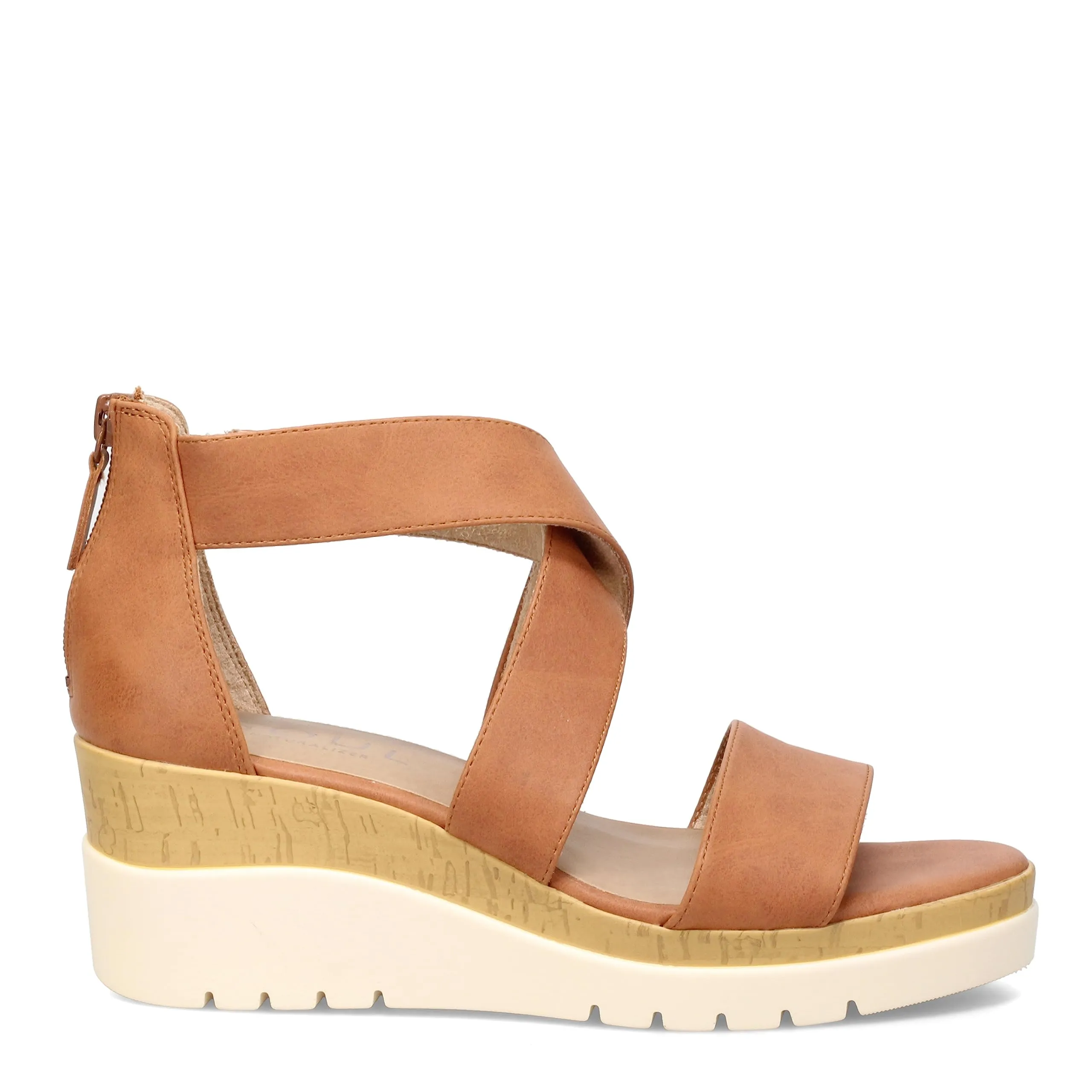 Naturalizer SOUL Women's Goodtimes Crisscross Strappy Wedge Sandal Toffee Brown Smooth 8M