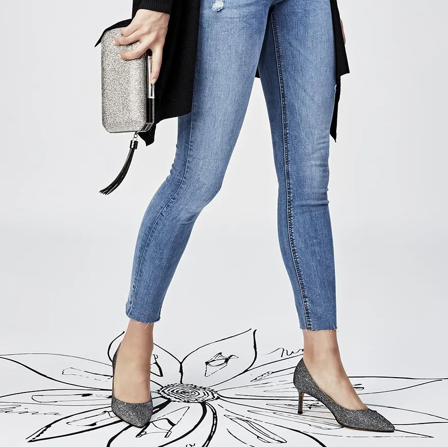 NINA60-TRUE SILVER REFLECTIVE SUEDETTE
