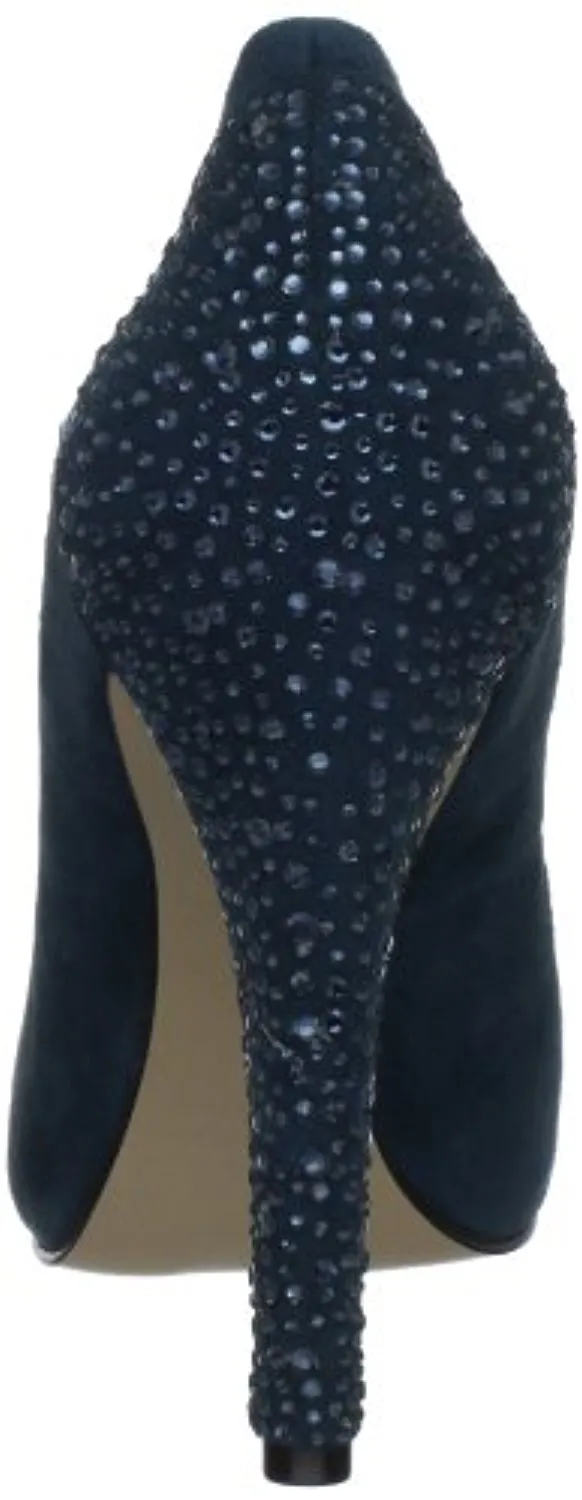Nine West Women's Coldfeet Platform Pump,Blue-Green Suede,6.5 M US