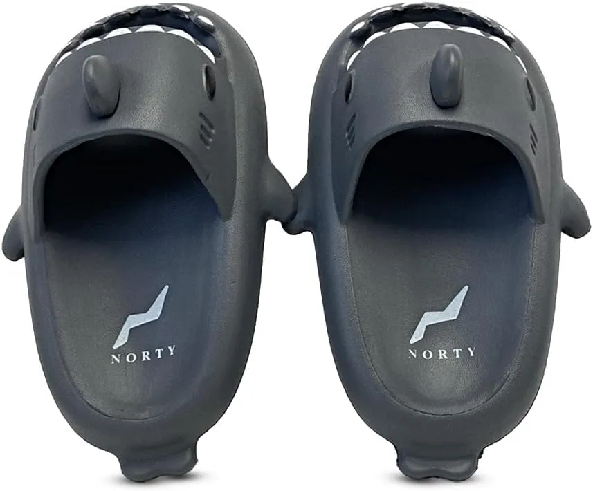 NORTY Boys Girls Unisex Toddler to Big Kid Lightweight Novelty Shark Slide Slipper