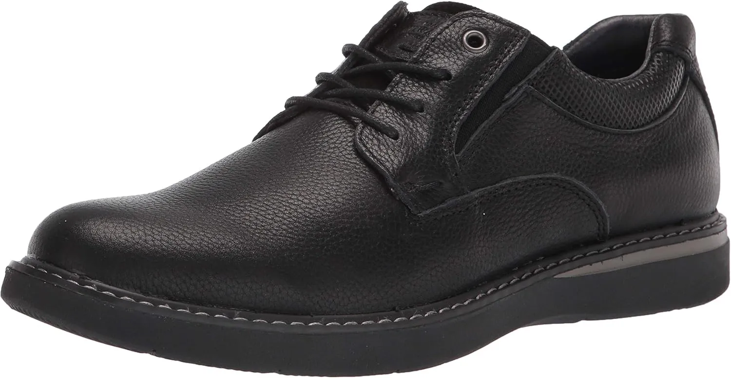 Nunn Bush Men's BAYRIDGE Plain Toe Lightweight Leather LACE-UP Oxford, Black, 11.5