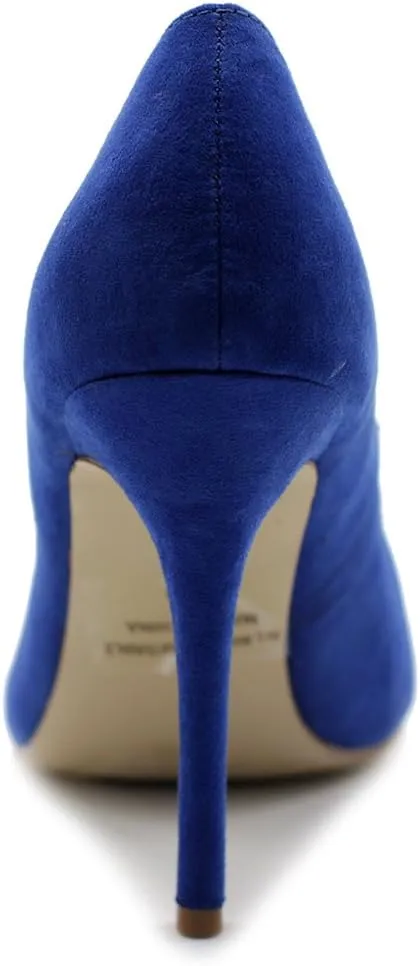 Ollio Women's Faux Suede Point Toe Shoe High Heel Multi Color Pump