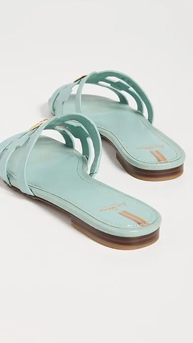 Open-Toe Edelman Bay Sam Flats Slide Time-sensitive offer Blue Sandals Mule High-quality for low cost Tide Slip-On Leather