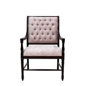 Oxford Brocade Designer Wooden Cushioned Armchair