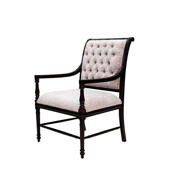 Oxford Brocade Designer Wooden Cushioned Armchair