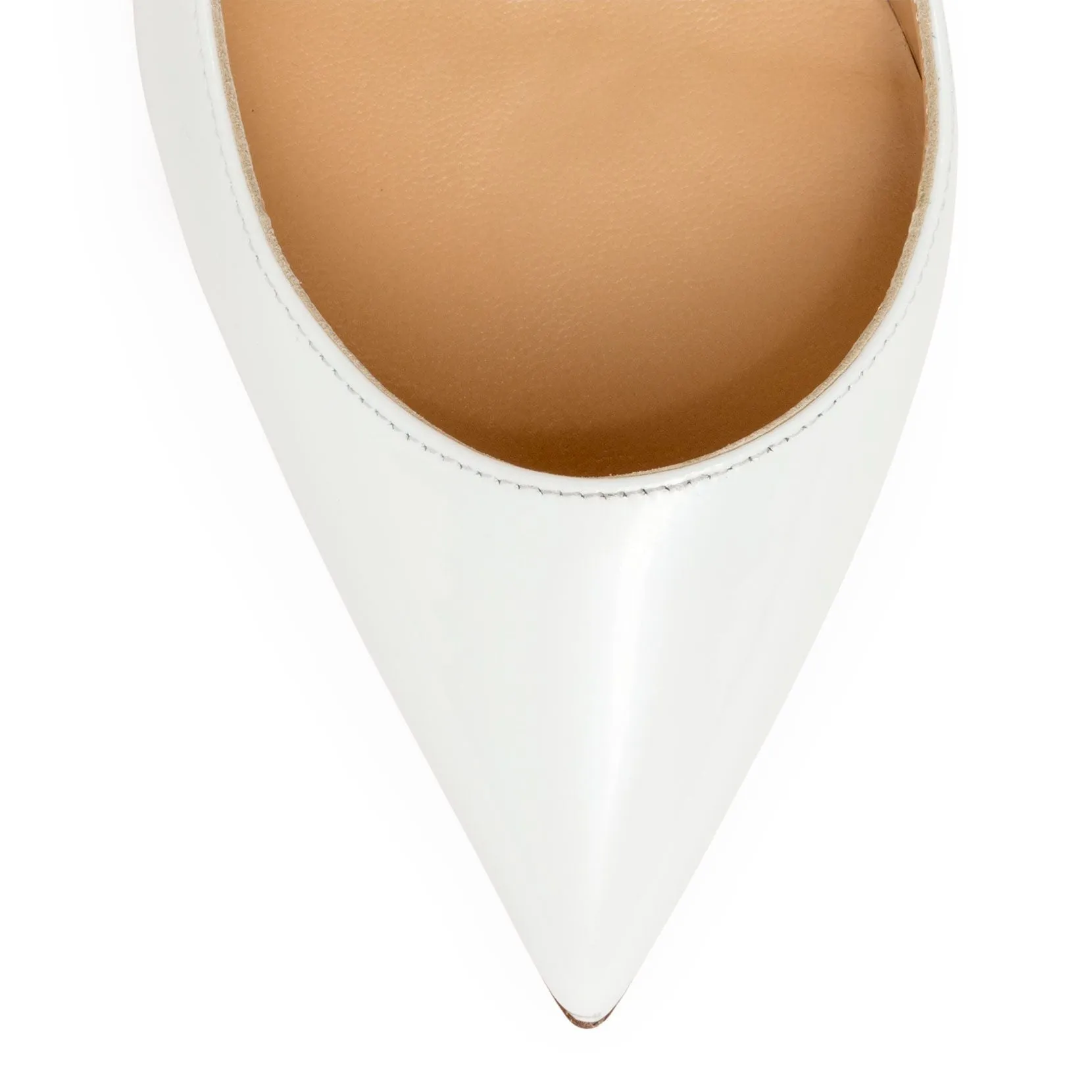 Pigalle Follies 100 patent white pumps