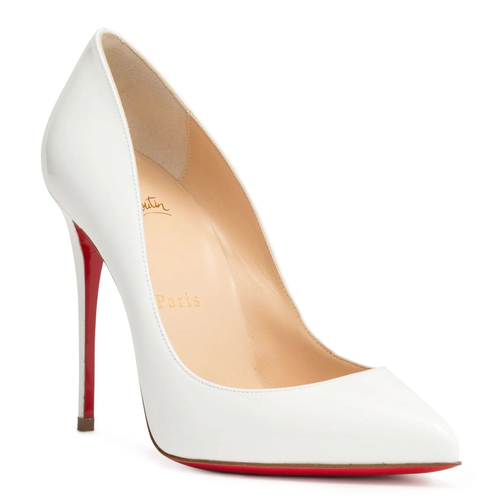 Pigalle Follies 100 patent white pumps