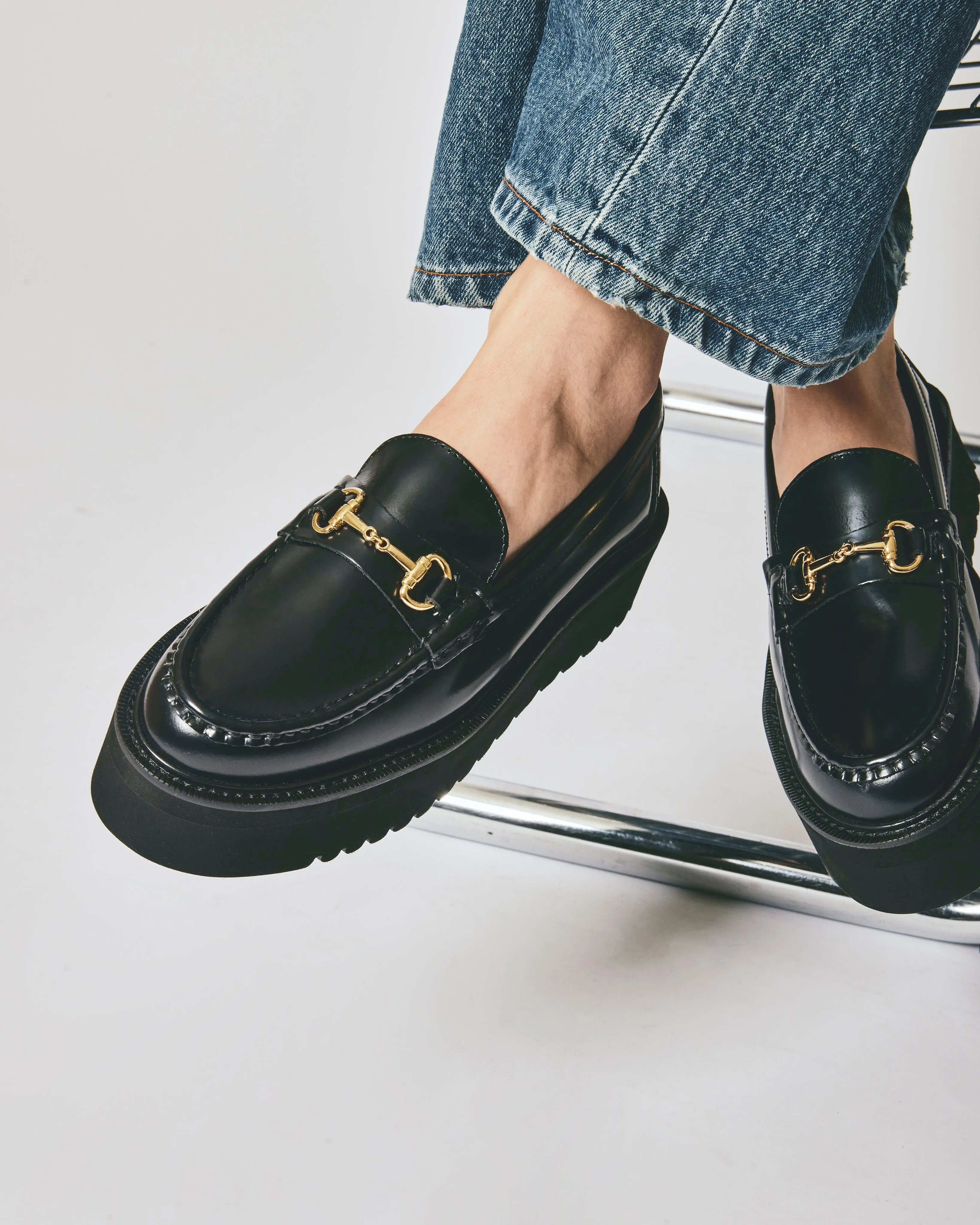 PLATFORM BIT LOAFERS BLACK