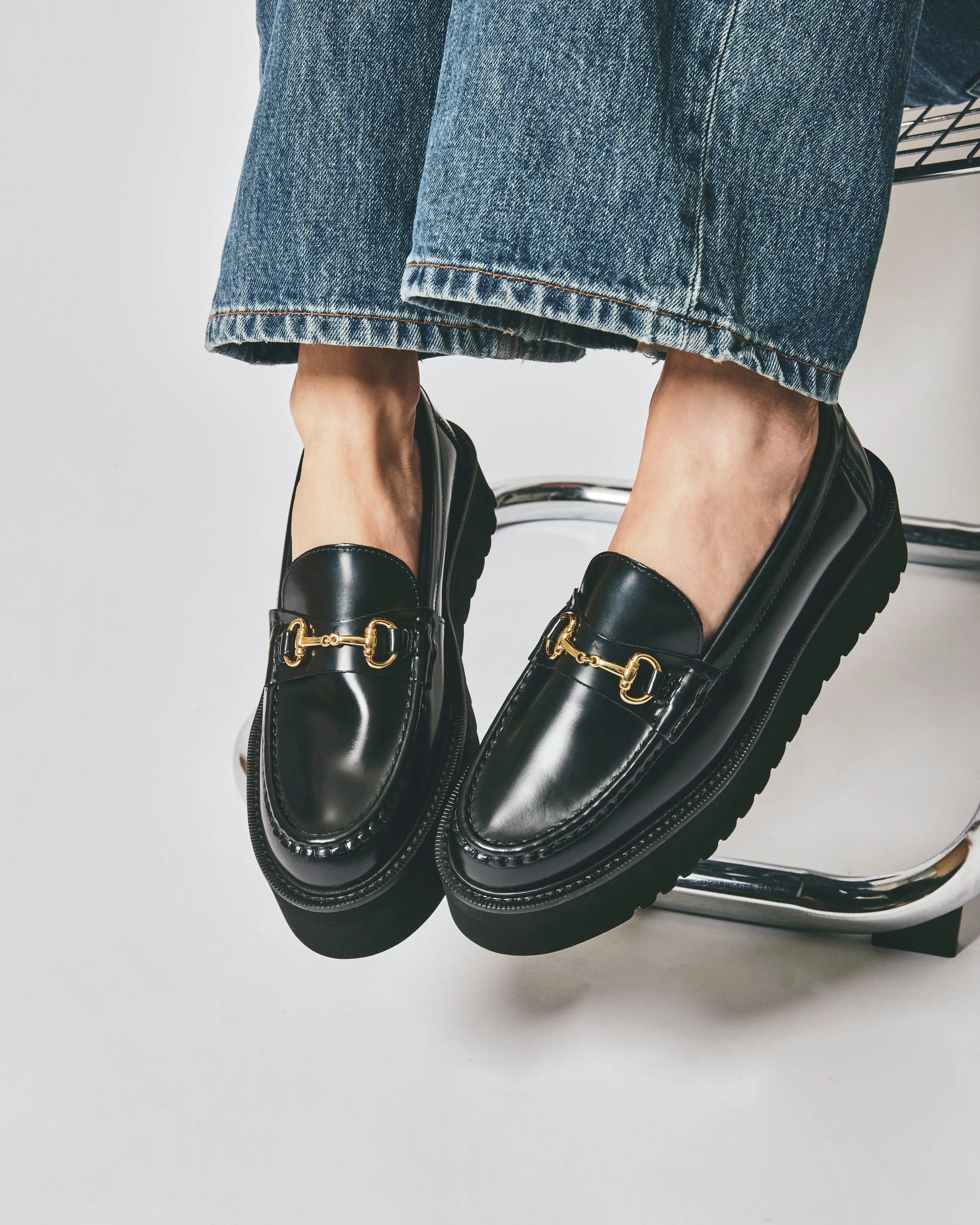 PLATFORM BIT LOAFERS BLACK