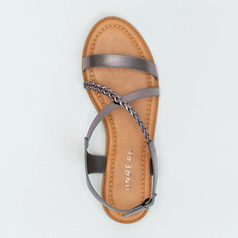 Platted Detail Flat Sandal _ 161433