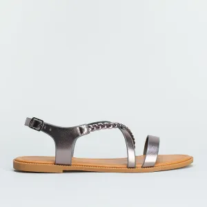 Platted Detail Flat Sandal _ 161433