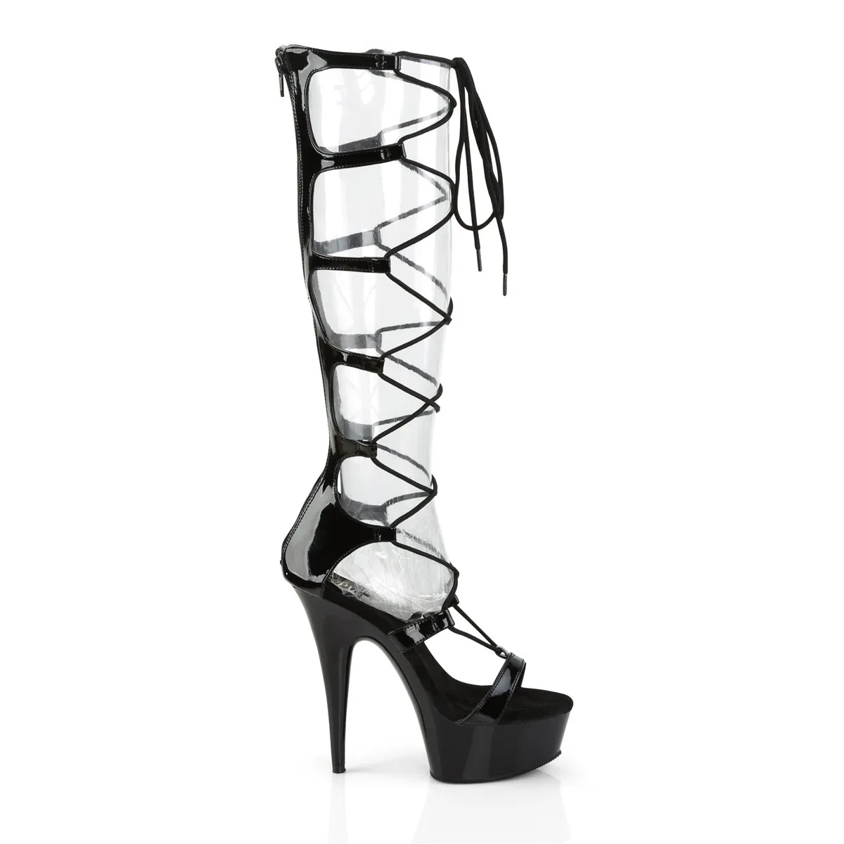 Pleaser Delight-698-Black-Size 8-Clearance