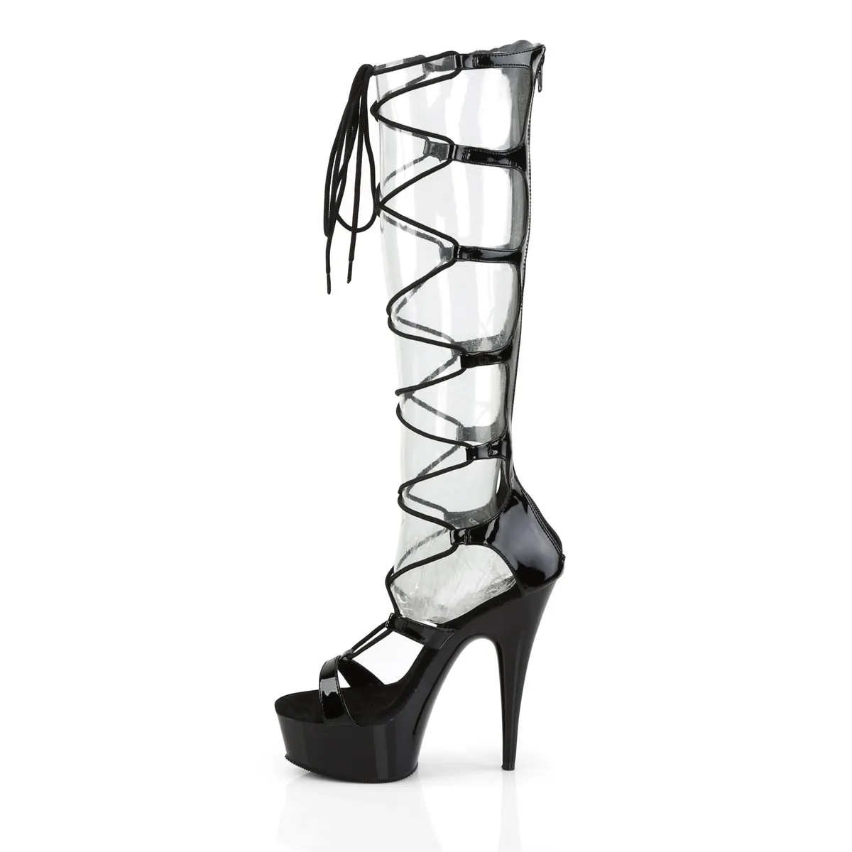 Pleaser Delight-698-Black-Size 8-Clearance