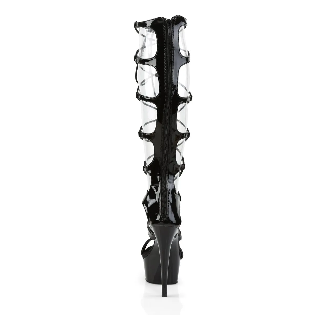 Pleaser Delight-698-Black-Size 8-Clearance