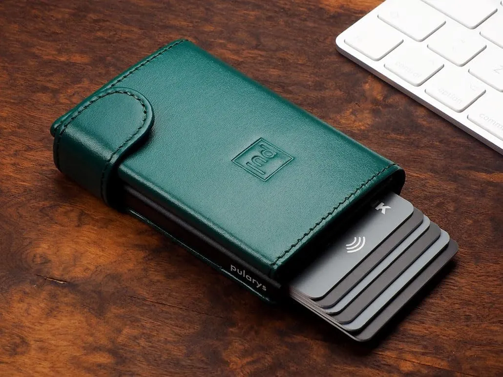 pularys Mini Wallet OXFORD - Credit Card Holder Made of Italian Leather - RFID blocking - Space for Cash and Coins - Up to 9 Cards - For Men and Women - Fashionable Colors